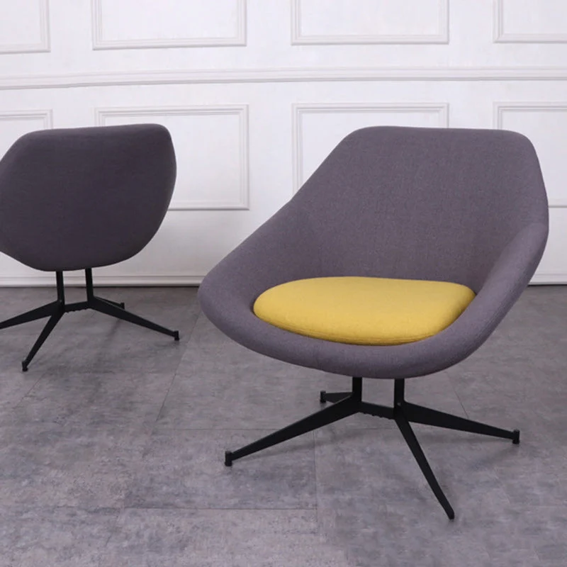 Modern Minimalist Steel Velvet Sponge Square Arc Accent Chair Lounge Chair Backrest For Living Room