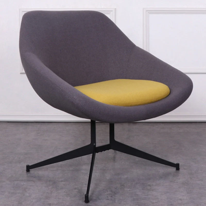 Modern Minimalist Steel Velvet Sponge Square Arc Accent Chair Lounge Chair Backrest For Living Room