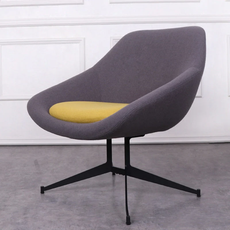 Modern Minimalist Steel Velvet Sponge Square Arc Accent Chair Lounge Chair Backrest For Living Room