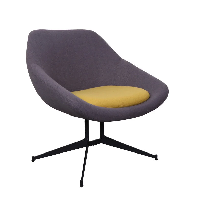 Modern Minimalist Steel Velvet Sponge Square Arc Accent Chair Lounge Chair Backrest For Living Room
