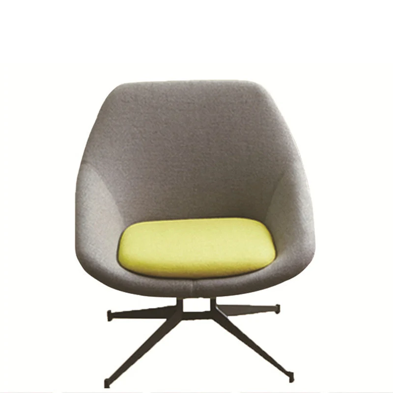 Modern Minimalist Steel Velvet Sponge Square Arc Accent Chair Lounge Chair Backrest For Living Room
