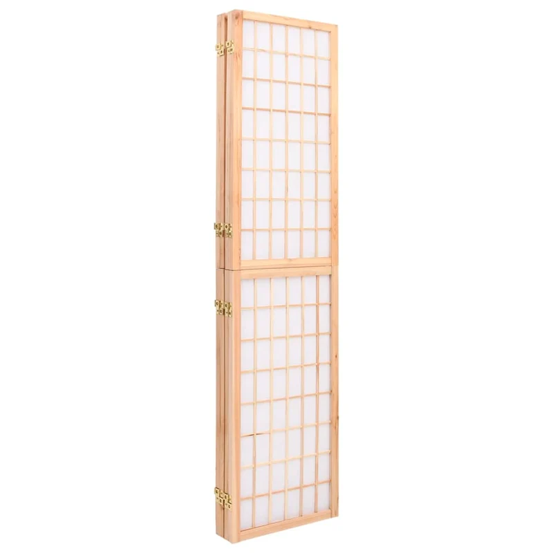 Paravent séparateur de pièce cloison pliable 4 panneaux 160 x 170 cm bois de sapin et papier de riz DEC031178