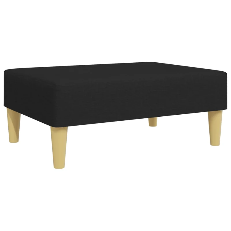 Repose-pieds tabouret 77 x 55 x 31 cm en tissu noir et contreplaqué DEC030518
