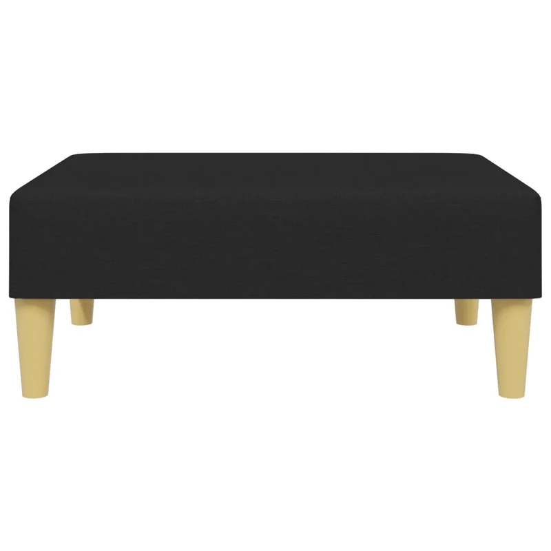 Repose-pieds tabouret 77 x 55 x 31 cm en tissu noir et contreplaqué DEC030518