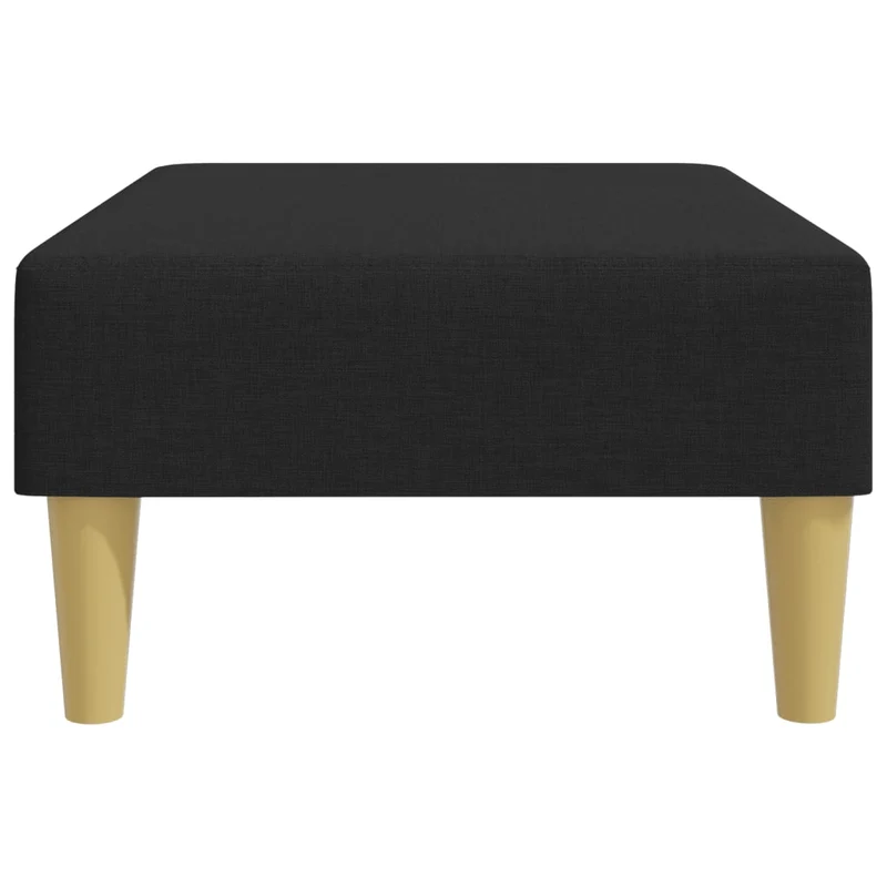 Repose-pieds tabouret 77 x 55 x 31 cm en tissu noir et contreplaqué DEC030518