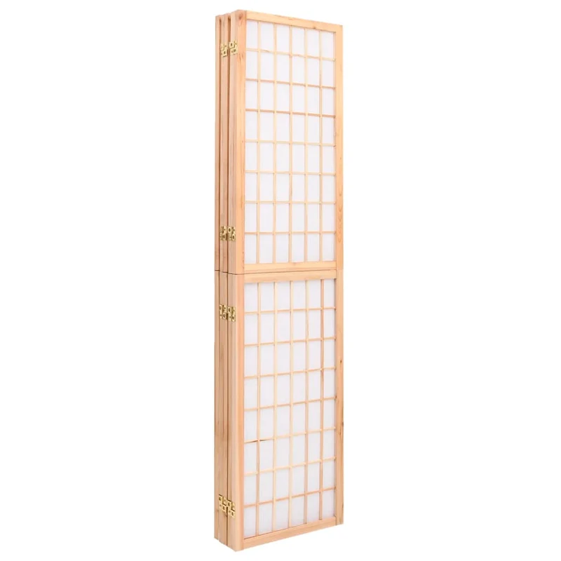 Paravent séparateur de pièce cloison pliable 5 panneaux 200 x 170 cm bois de sapin et papier de riz DEC031181