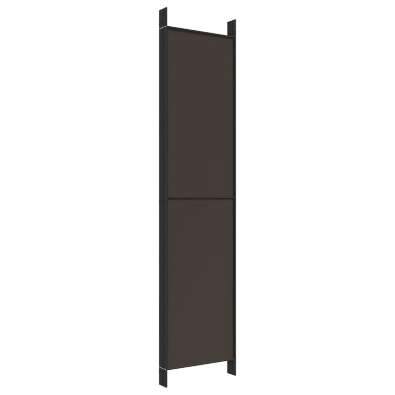 Paravent séparateur de pièce cloison 6 panneaux 300 x 220 cm tissu marron et fer DEC031088