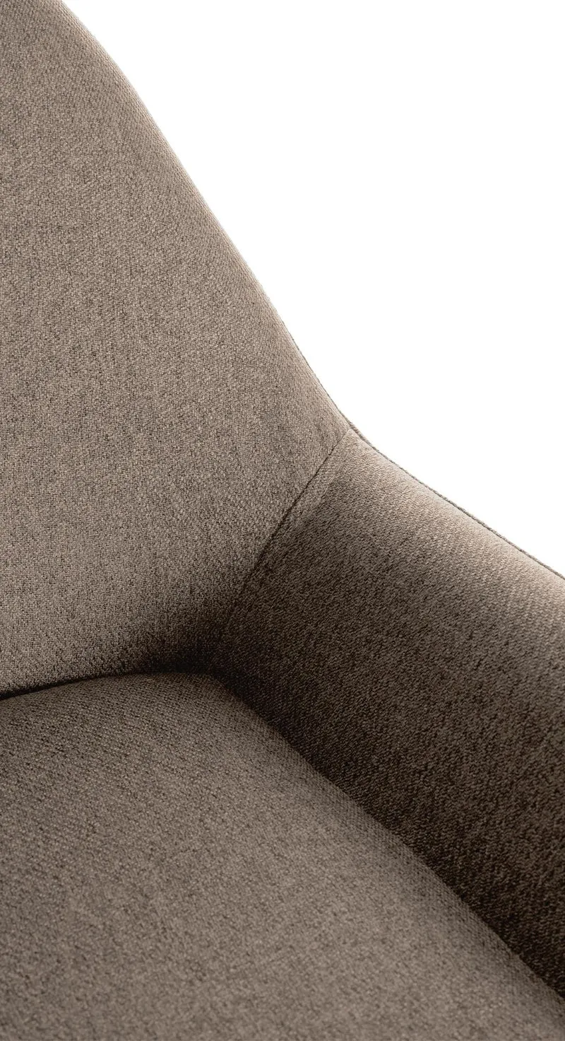 Lot de 2 tabourets de bar repose-pieds en forme d'arc en métal doré assise en tissu taupe TDB10796