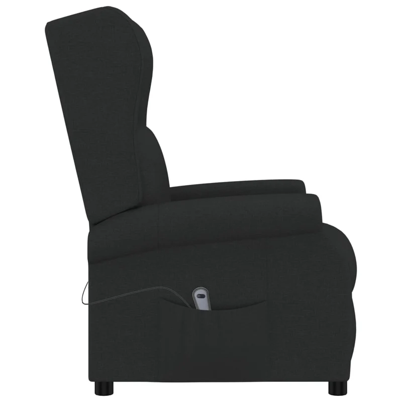 Fauteuil relax TV avec rebord latéral très confortable en tissu noir DEC028620