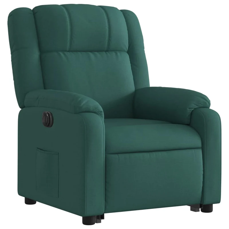 Fauteuil relax TV fonction de levage électrique très confortable en tissu vert foncé DEC028600