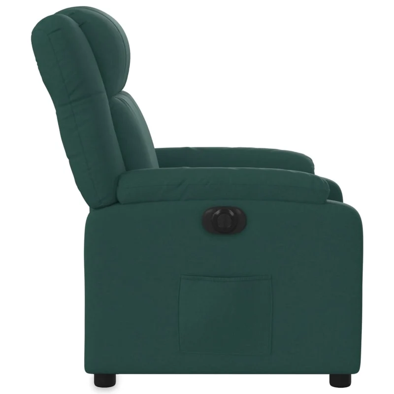 Fauteuil relax TV fonction d'inclinaison électrique très confortable en tissu vert foncé DEC028595