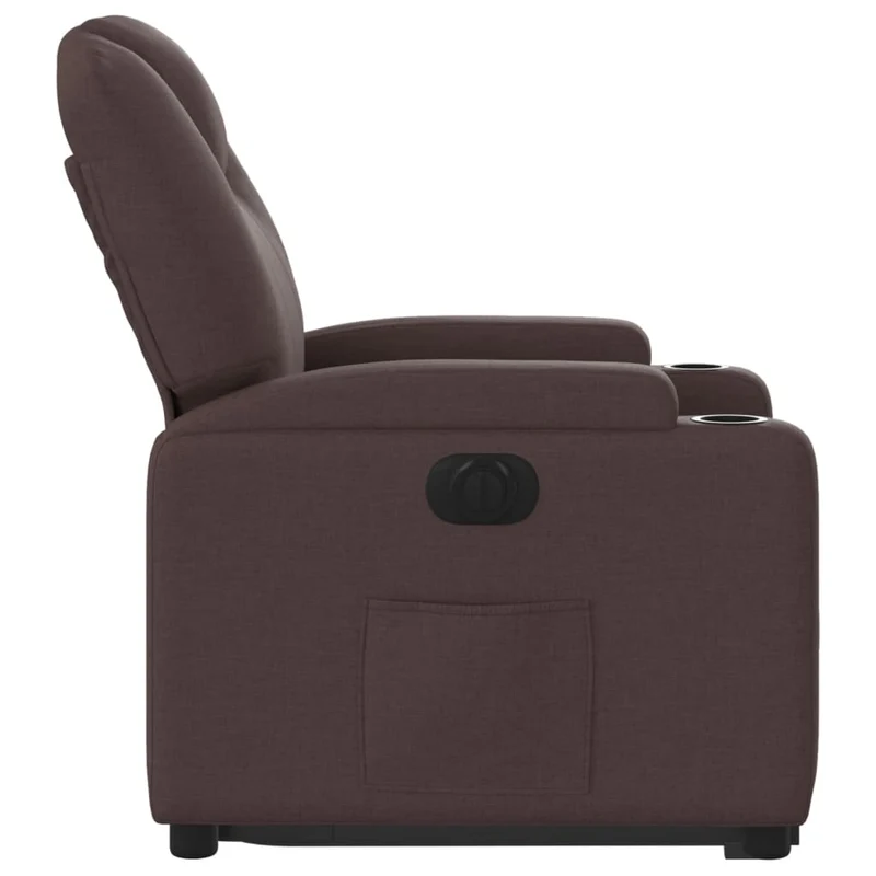 Fauteuil relax TV fonction de levage électrique très confortable en tissu marron foncé DEC028409
