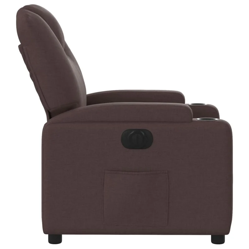 Fauteuil relax TV fonction d'inclinaison électrique très confortable en tissu marron foncé DEC028399