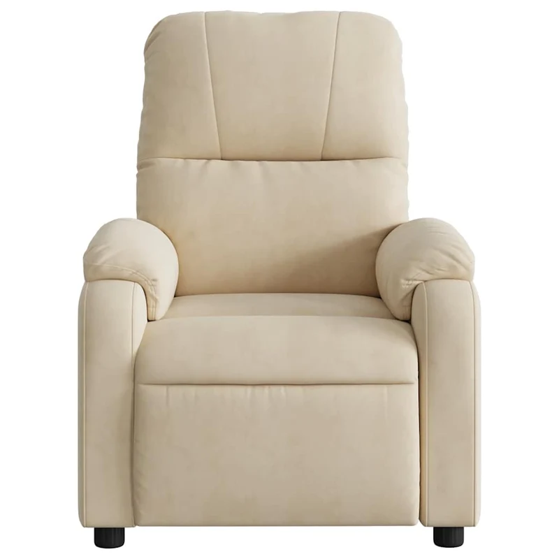 Fauteuil relax TV fonction d'inclinaison électrique très confortable en tissu microfibre crème DEC028295