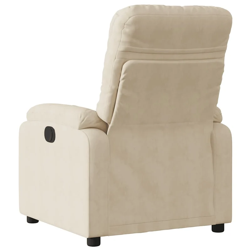 Fauteuil relax TV fonction d'inclinaison électrique très confortable en tissu microfibre crème DEC028295