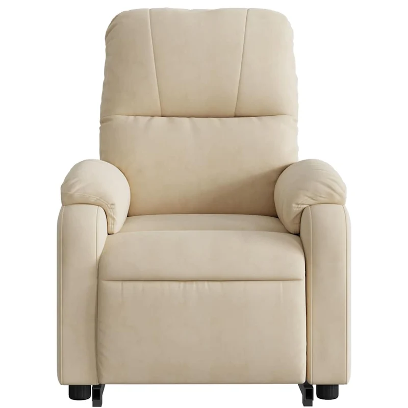Fauteuil relax TV fonction de levage électrique très confortable en tissu microfibre crème DEC028294