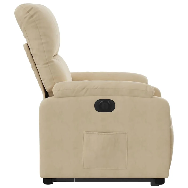 Fauteuil relax TV fonction de levage électrique très confortable en tissu microfibre crème DEC028294