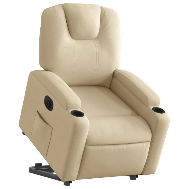 Fauteuil relax TV fonction de levage électrique très confortable en tissu crème DEC028291