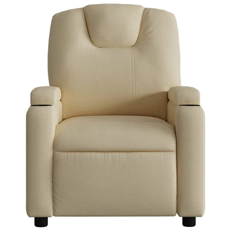 Fauteuil relax TV fonction d'inclinaison électrique très confortable en tissu crème DEC028288