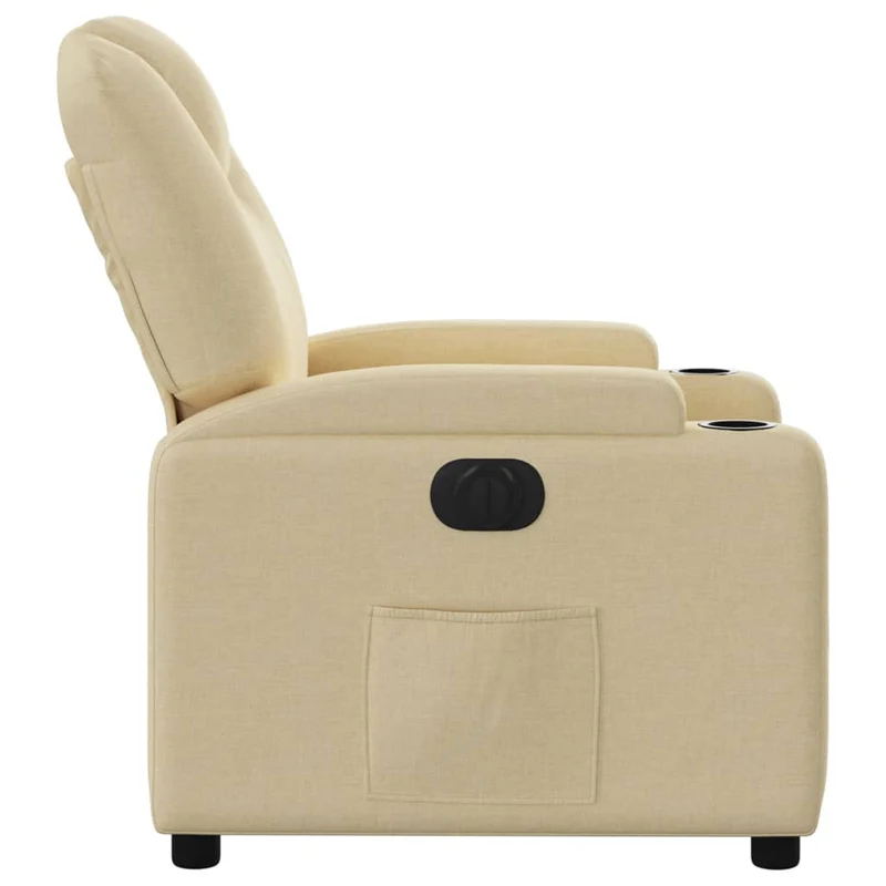 Fauteuil relax TV fonction d'inclinaison électrique très confortable en tissu crème DEC028288