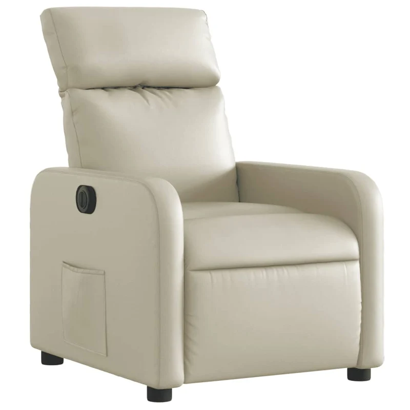 Fauteuil relax TV fonction d'inclinaison électrique très confortable en PVC crème DEC028266