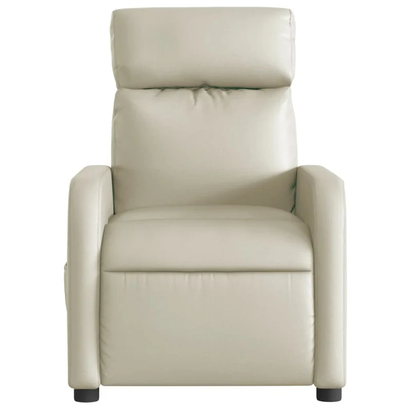 Fauteuil relax TV fonction d'inclinaison électrique très confortable en PVC crème DEC028266