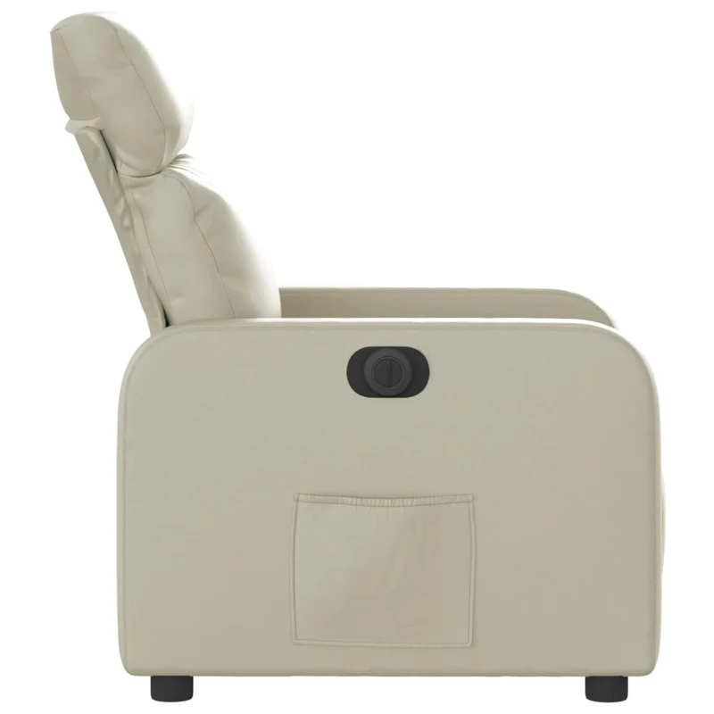 Fauteuil relax TV fonction d'inclinaison électrique très confortable en PVC crème DEC028266