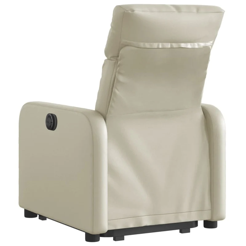 Fauteuil relax TV fonction de levage électrique très confortable en PVC crème DEC028260