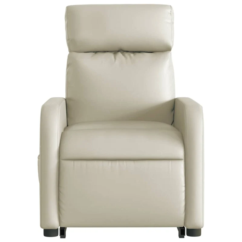 Fauteuil relax TV fonction de levage électrique très confortable en PVC crème DEC028260