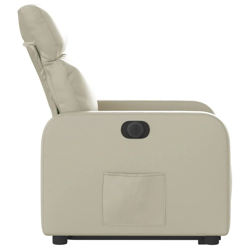 Fauteuil relax TV fonction de levage électrique très confortable en PVC crème DEC028260