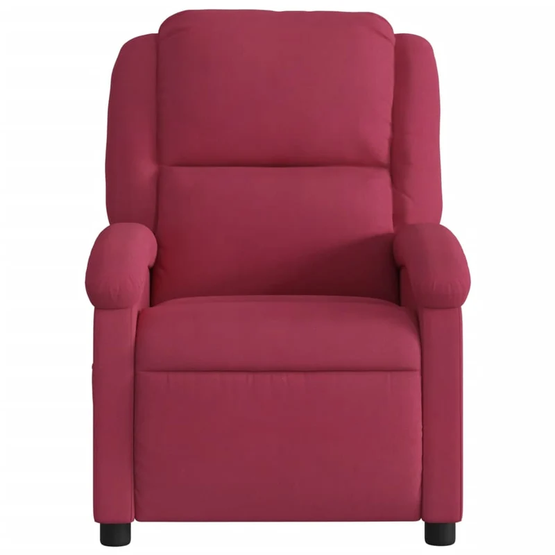 Fauteuil relax TV rembourrage confortable massage électrique en velours rouge bordeaux DEC028063