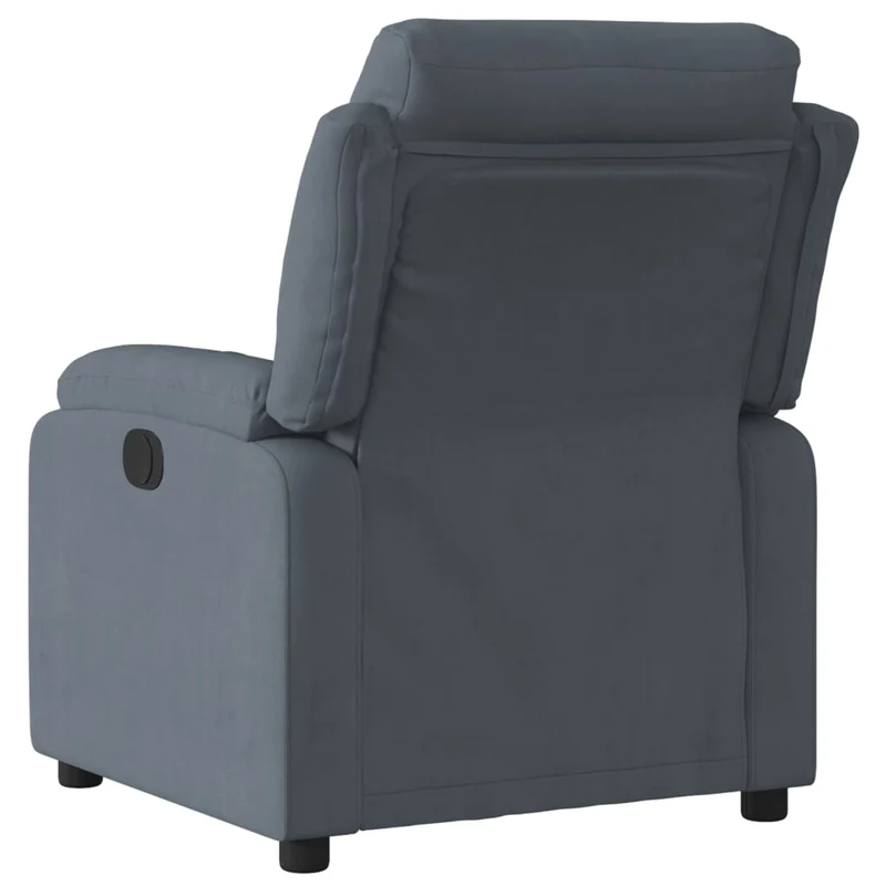 Fauteuil relax TV rembourrage confortable fonction d'inclinaison manuelle en velours gris foncé DEC027964