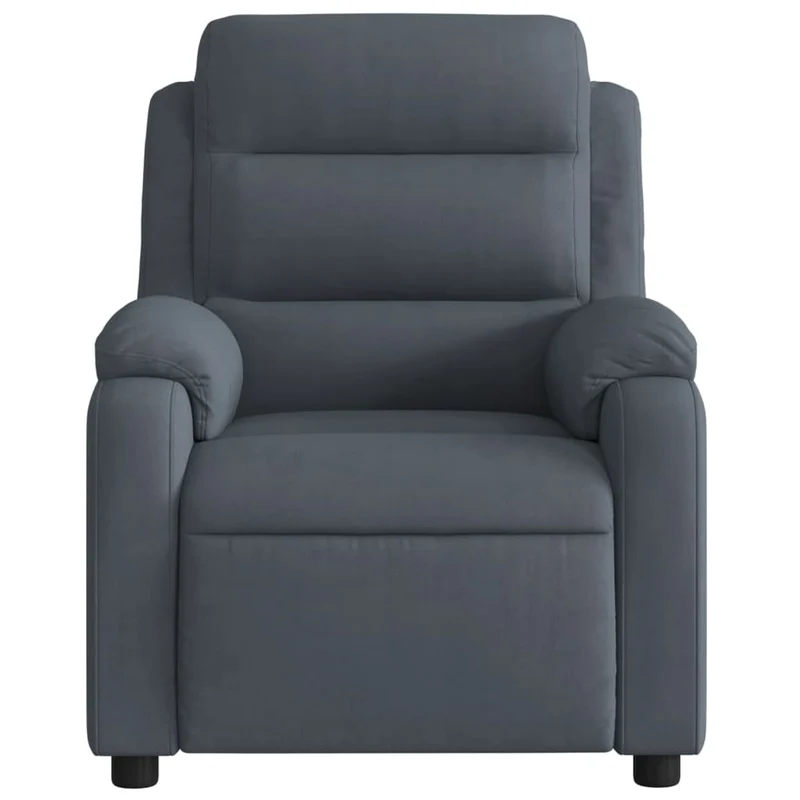 Fauteuil relax TV rembourrage confortable fonction d'inclinaison manuelle en velours gris foncé DEC027964