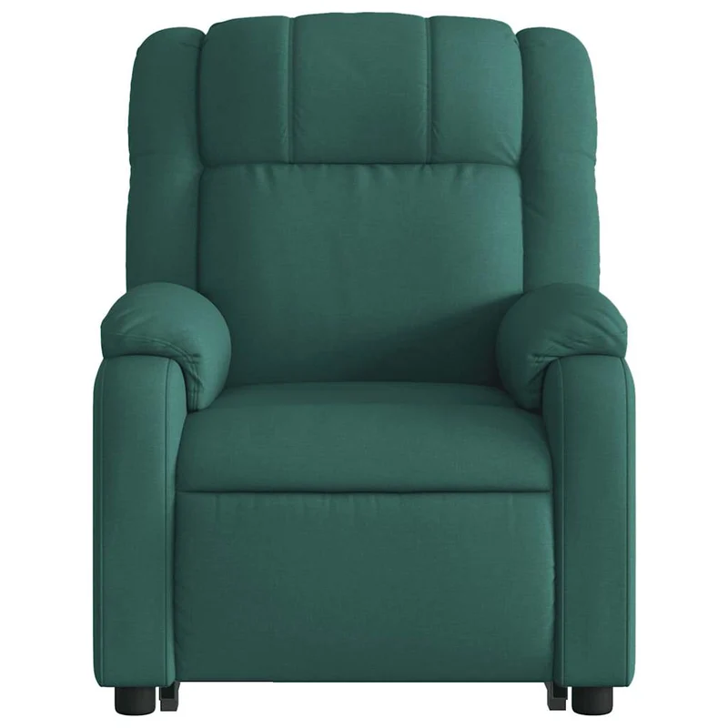 Fauteuil de relaxation fonction massage et inclinable levage électrique en tissu vert foncé DEC027878
