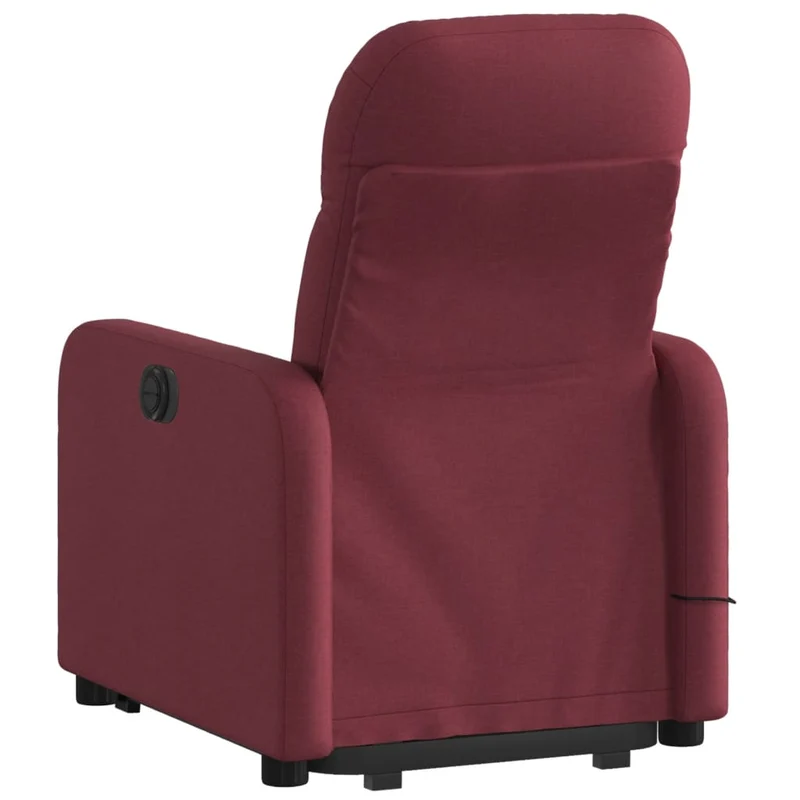 Fauteuil de relaxation fonction massage et inclinable levage électrique en tissu rouge bordeaux DEC027851