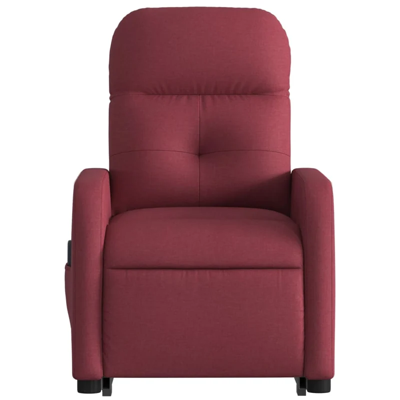 Fauteuil de relaxation fonction massage et inclinable levage électrique en tissu rouge bordeaux DEC027851