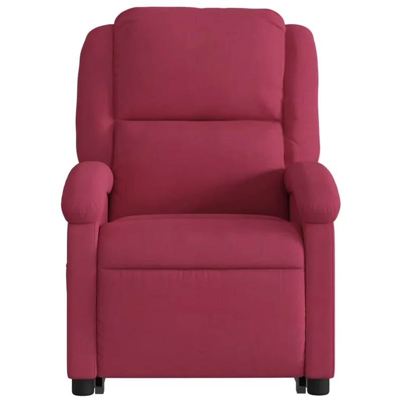 Fauteuil de relaxation fonction massage et inclinable levage électrique en velours rouge bordeaux DEC027834