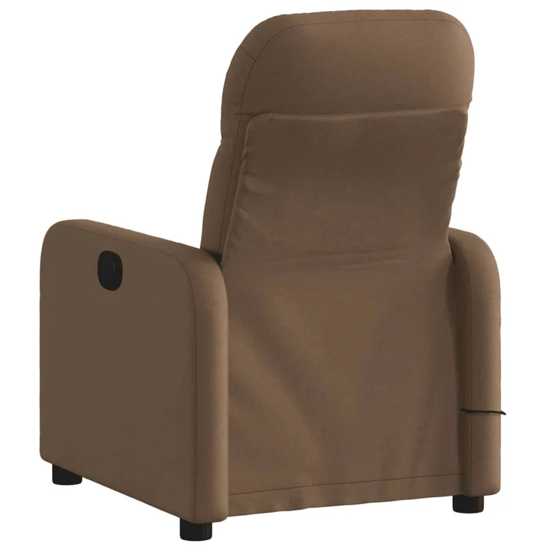 Fauteuil de relaxation fonction massage et inclinable en tissu marron tissu DEC027786