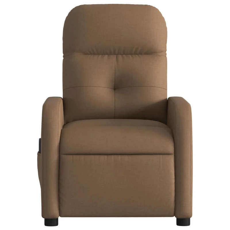 Fauteuil de relaxation fonction massage et inclinable en tissu marron tissu DEC027786