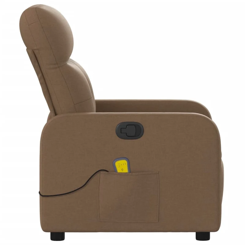 Fauteuil de relaxation TV fonction massage inclinable en tissu marron DEC027023