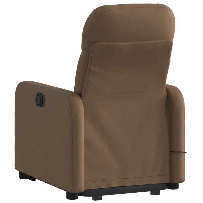 Fauteuil de relaxation TV fonction massage inclinable levage électrique en tissu marron DEC027010