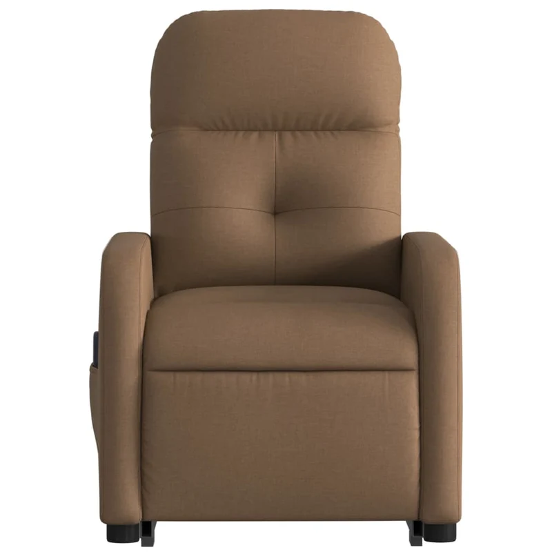 Fauteuil de relaxation TV fonction massage inclinable levage électrique en tissu marron DEC027010