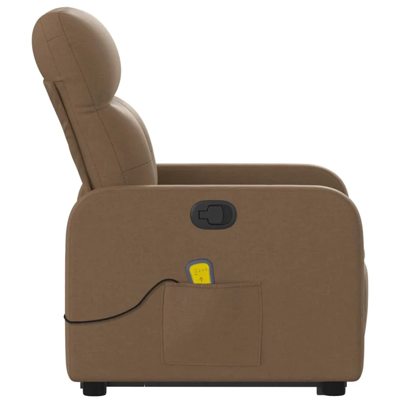 Fauteuil de relaxation TV fonction massage inclinable levage électrique en tissu marron DEC027010