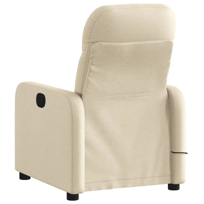 Fauteuil de relaxation TV fonction massage inclinable en tissu crème DEC026887