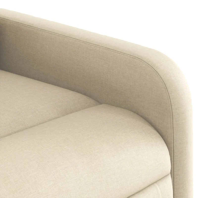 Fauteuil de relaxation TV fonction massage inclinable en tissu crème DEC026887