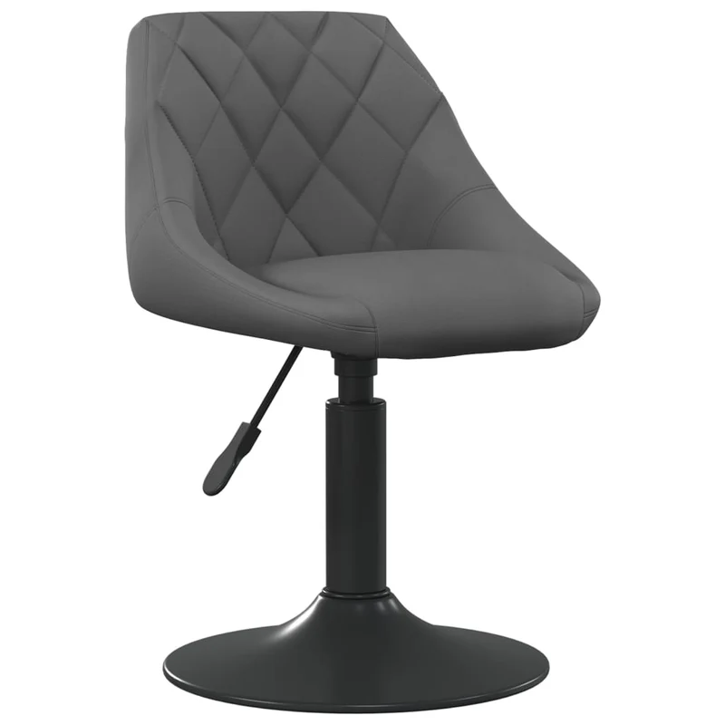 Lot de 4 chaises de salle à manger siège pivotant hauteur réglable en velours gris foncé et acier noir DEC025363