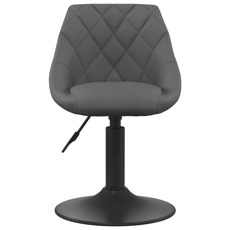 Lot de 4 chaises de salle à manger siège pivotant hauteur réglable en velours gris foncé et acier noir DEC025363