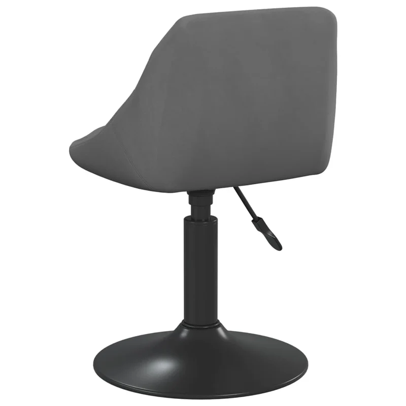 Lot de 4 chaises de salle à manger siège pivotant hauteur réglable en velours gris foncé et acier noir DEC025363