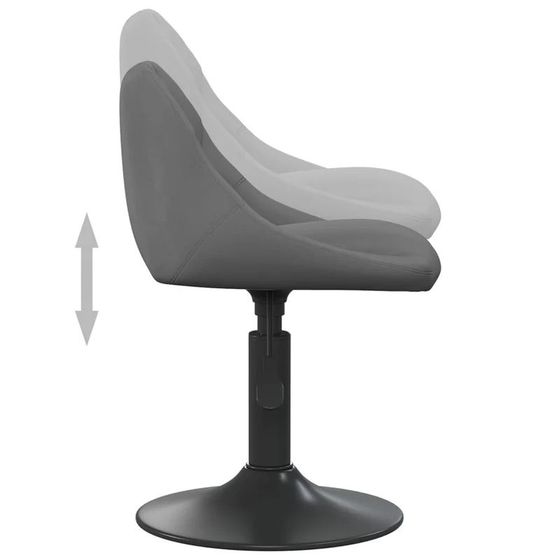 Lot de 4 chaises de salle à manger siège pivotant hauteur réglable en velours gris foncé et acier noir DEC025363