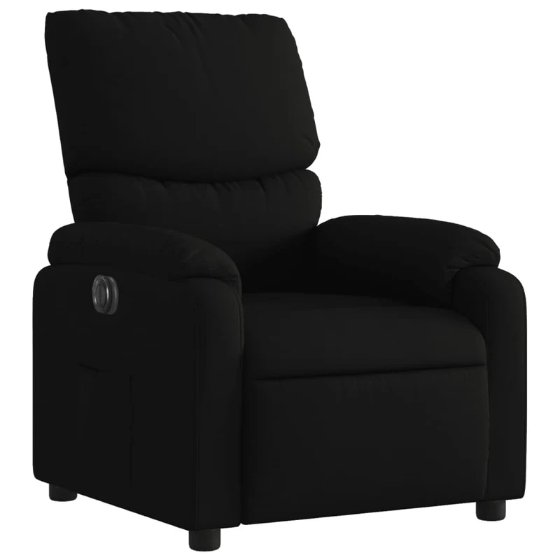 Fauteuil relax TV fonction d'inclinaison électrique très confortable en tissu noir DEC028501